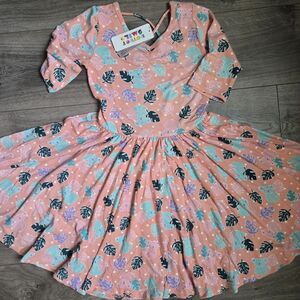 DotDotSmile Koala Print Twirl Dress Peach Pastel Animals Girls Size 8/10 NWT